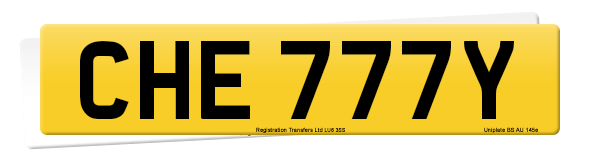 Registration number CHE 777Y